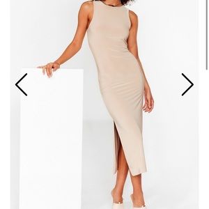 NastyGal Slit Midi Bodycon Dress